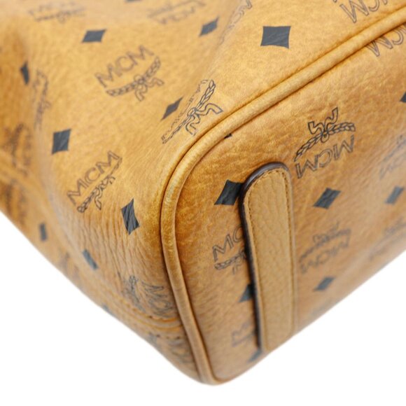 MCM Reversible Liz Medium Visetos Canvas Shopper Tote Bag Cognac - Picture 6 of 12